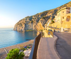 embankment and beach of Meta di Sorrento, southern Italy